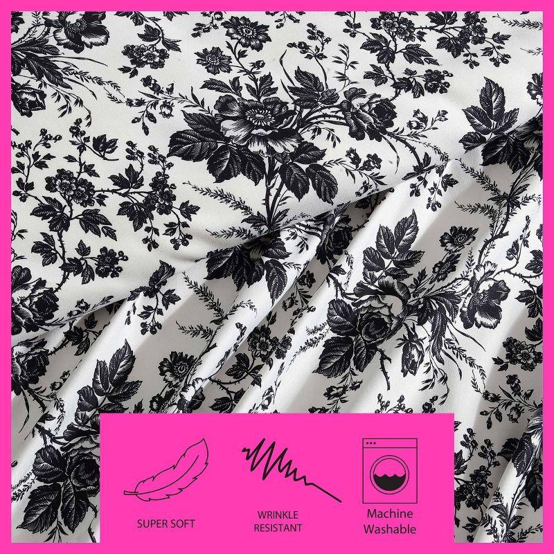 Betsey Johnson Betseys Toile Reversible Black Duvet Cover Set