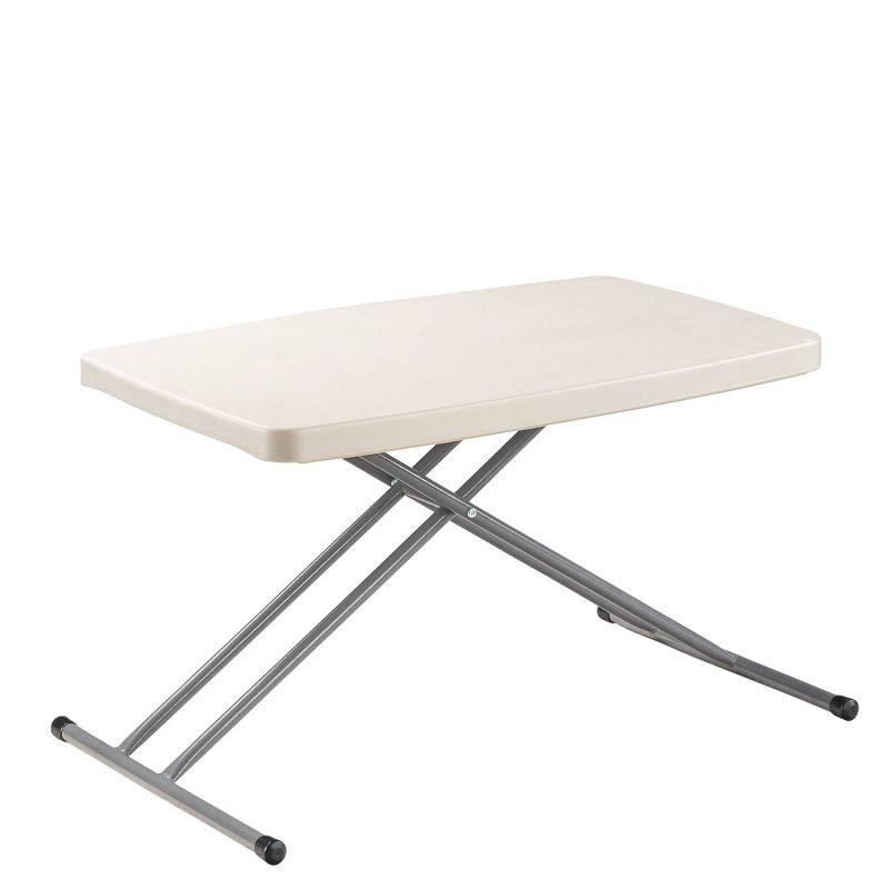 20"x30" Height Adjustable Personal Folding Card Table Speckled Gray - Hampden Furnishings: Sturdy, Compact, Easy Storage