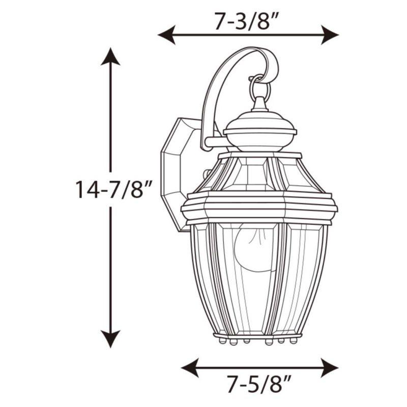 Black Metal Outdoor Wall Lantern with Clear Beveled Glass