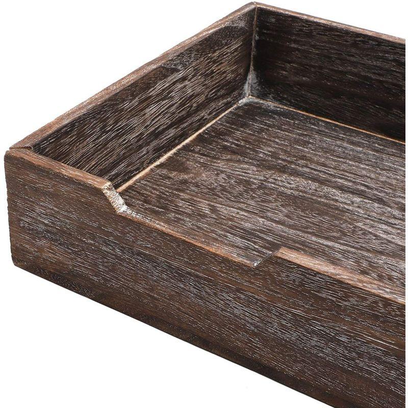 Juvale Rustic Wood Stackable Paper Tray, Vintage Office Desk Desktop Holder Organizer for Documents Files Folders Magazines, 10.5 inches