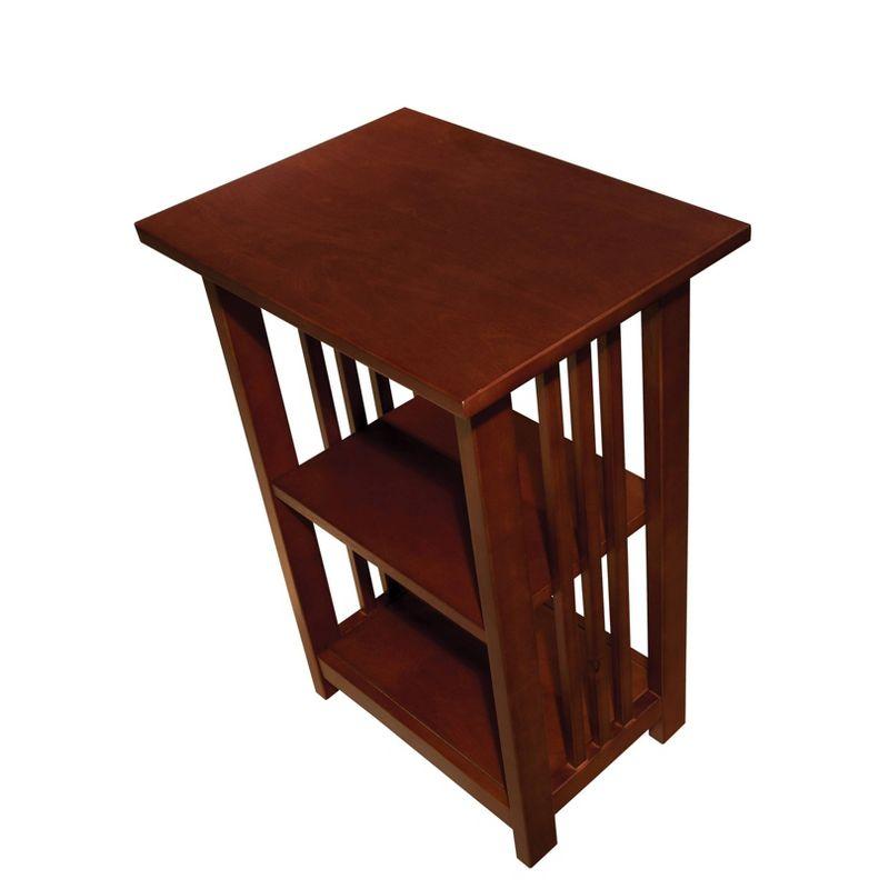 Modern 2 Shelf End Table Cherry - Alaterre Furniture: Hardwoods, Stainless Steel Hardware, Fixed Shelf