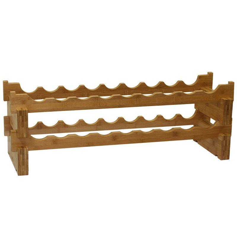Ocean Star International Solid Wood Floor Wine Bottle Rack in Natural