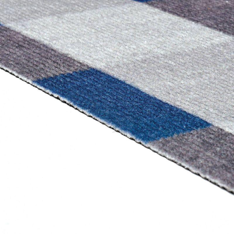 6' x 8' Gingham Outdoor Rug Blue/White - Foss Floors