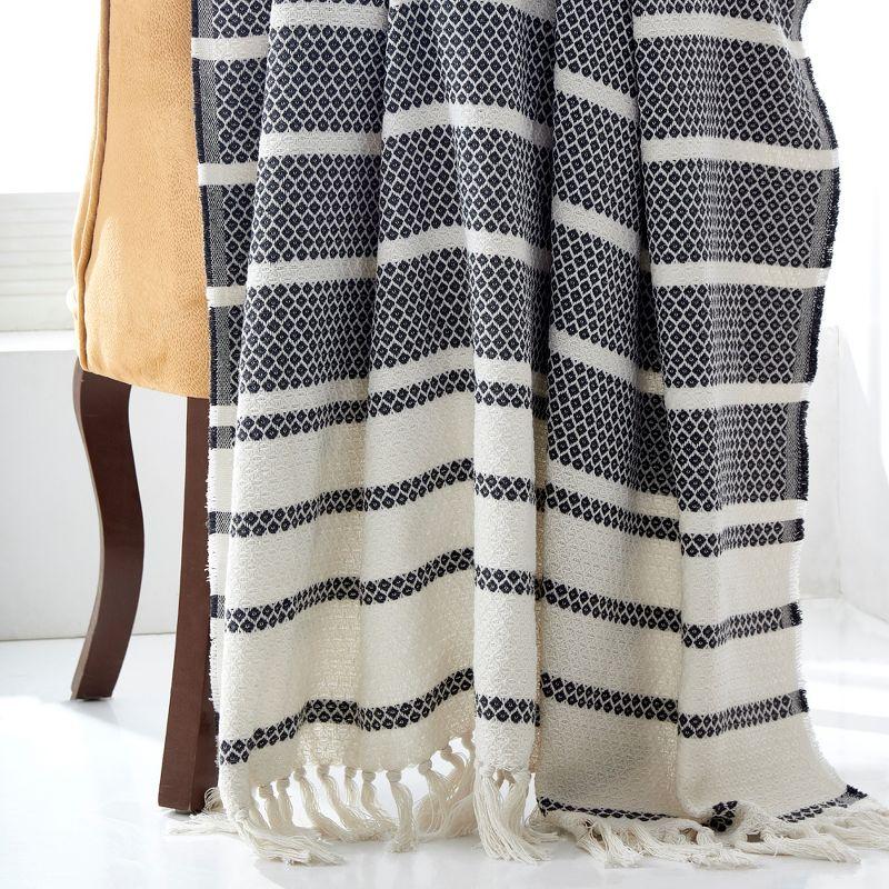 Slate Hilo Knitted Recycled Cotton 70" x 60" Throw Blanket
