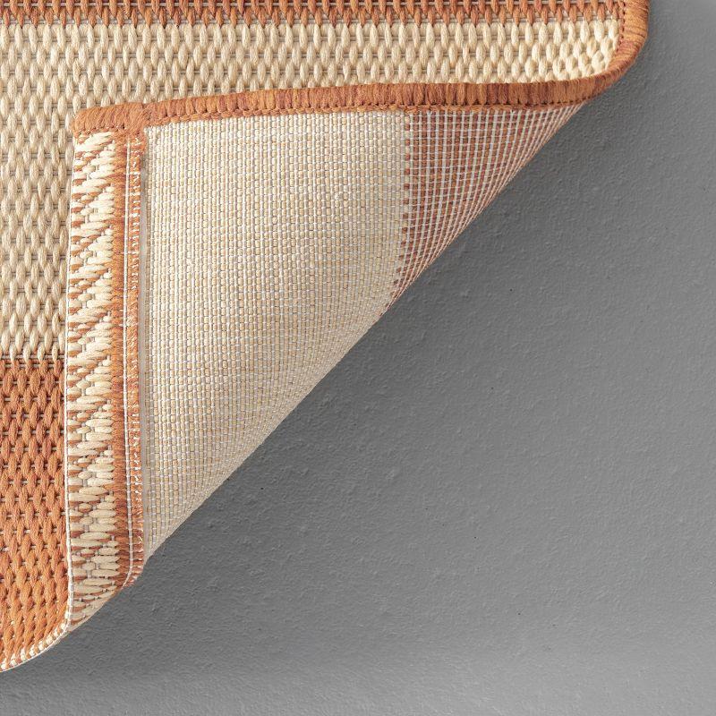Nuloom Robin Striped 3x5 Indoor/Outdoor Accent Rug for Living Room Patio Deck Front Porch Entryway Kitchen, Terracotta/Ivory