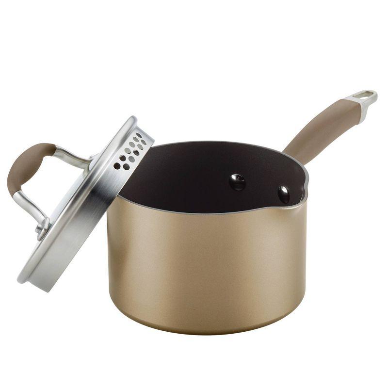 Anolon Anolon Advanced Home Hard Anodized Nonstick Saucepan With Straining Lid, 2 Quart