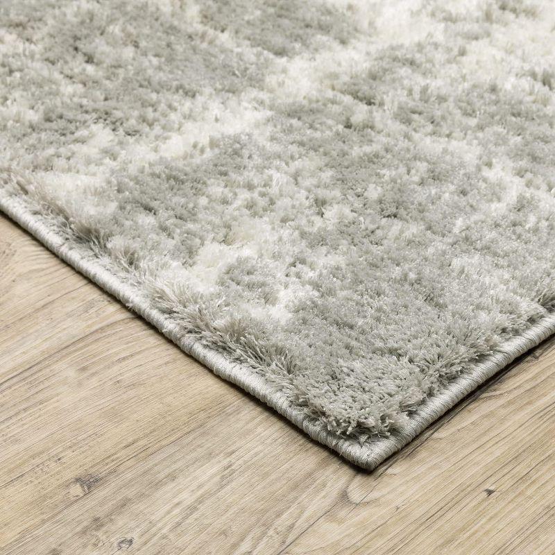 Ivory and Gray Abstract Medium Pile Indoor Area Rug