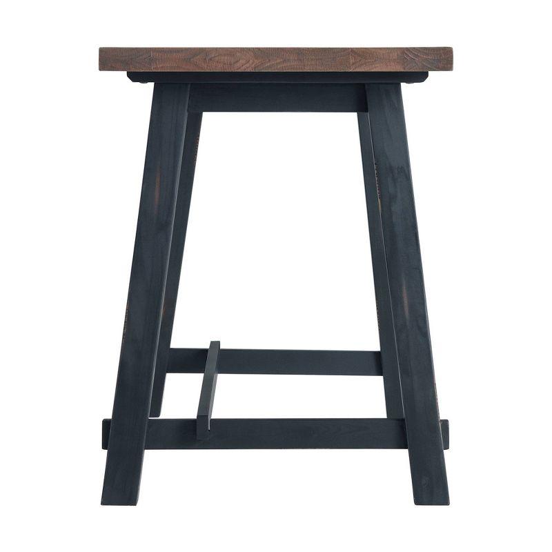 Distressed Black Sawhorse 52" Solid Wood Work Desk