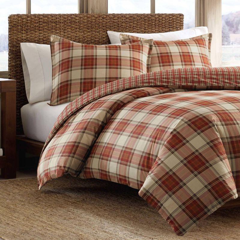 Full Red Plaid Reversible Down Alternative Comforter Set