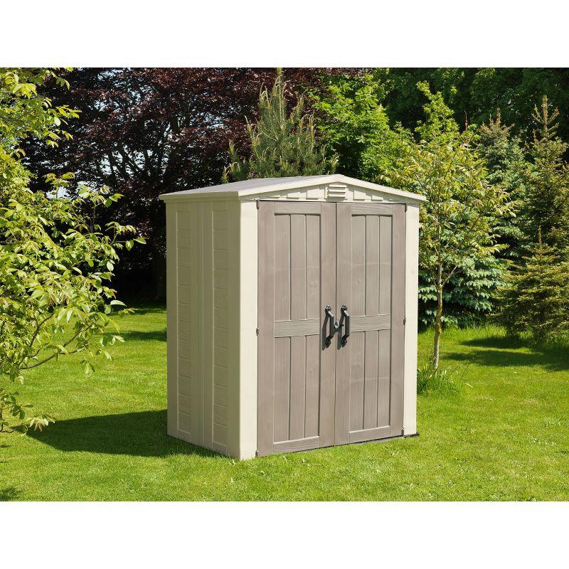 Keter 6'x3' Factor Outdoor Storage Shed Brown: Resin Frame, All-Weather, 10 Year Limited Warranty