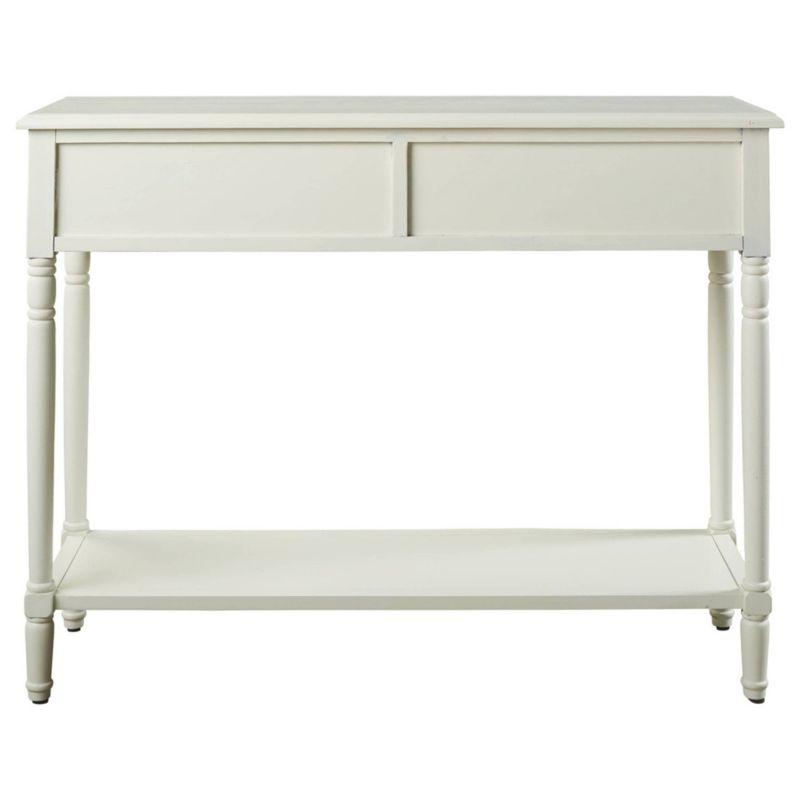 Vintage Charm White Rectangular Console Table with Storage