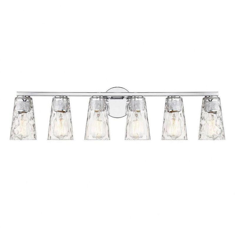 Gordon 6-Light Chrome Vanity with Clear Water Glass Shades