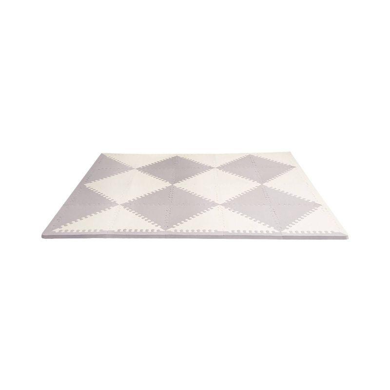 Geo Pattern Gray and Cream Foam Playmat