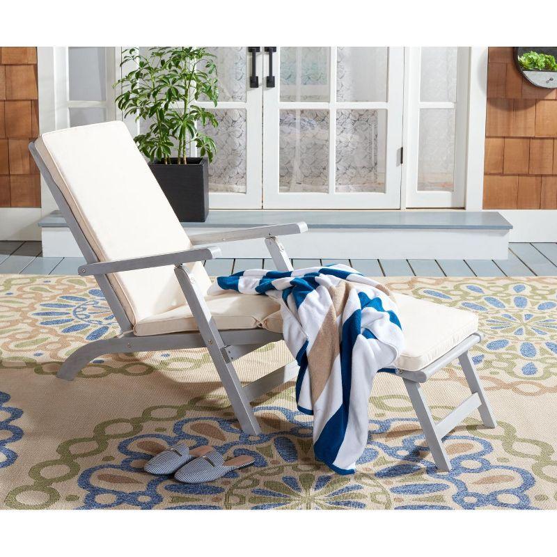 Palmdale Lounge Chair - Outdoor - PAT7015 - Grey/Beige -Safavieh