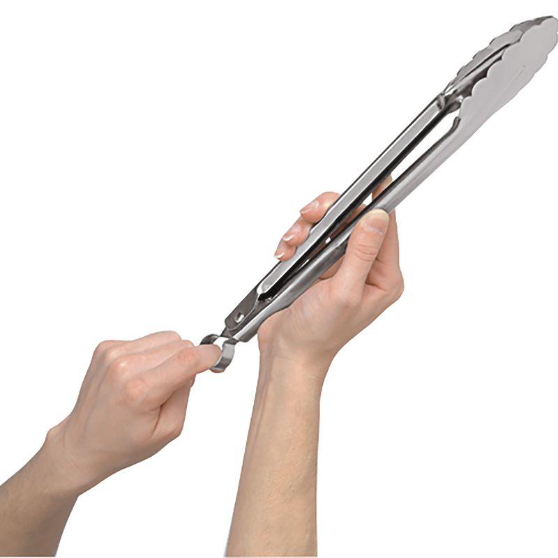 Cuisipro 16 Inch Stainless Steel Locking Kitchen Tongs, Silver