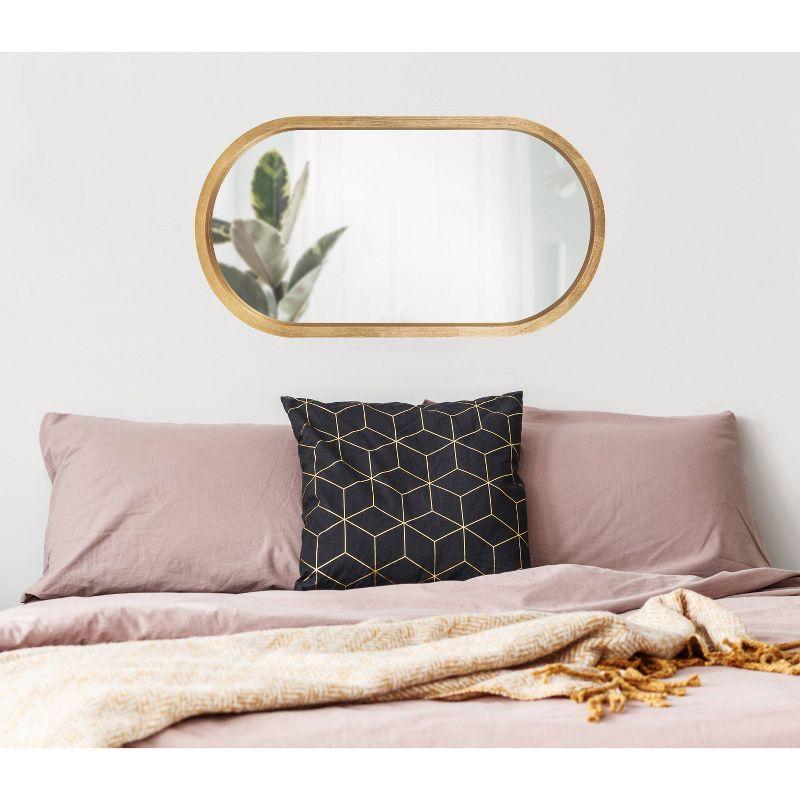 20" x 30" Travis Oval Wall Mirror Gold - Kate & Laurel: Modern Bathroom Vanity Decor