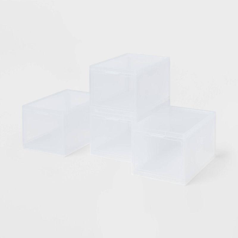 Stackable Small Bin Front Opening Clear - Brightroom™: Transparent Utility Storage, Stackable, BPA-Free, 12 Volume Capacity