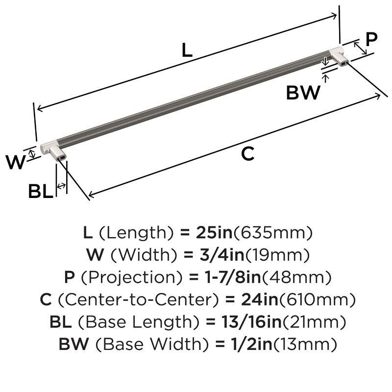 Amerock Esquire 24 inch (610mm) Center-to-Center Polished Nickel/Gunmetal Appliance Pull