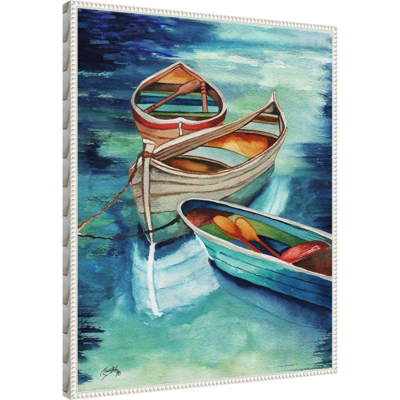 Amanti Art Docked Rowboats I by Elizabeth Medley Framed Canvas Wall Art