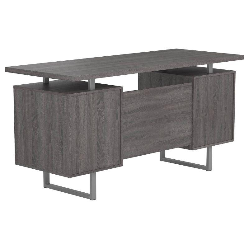Lawtey 2 Drawer Office Desk Weathered Gray - Coaster: Modern Home Furniture with File Storage