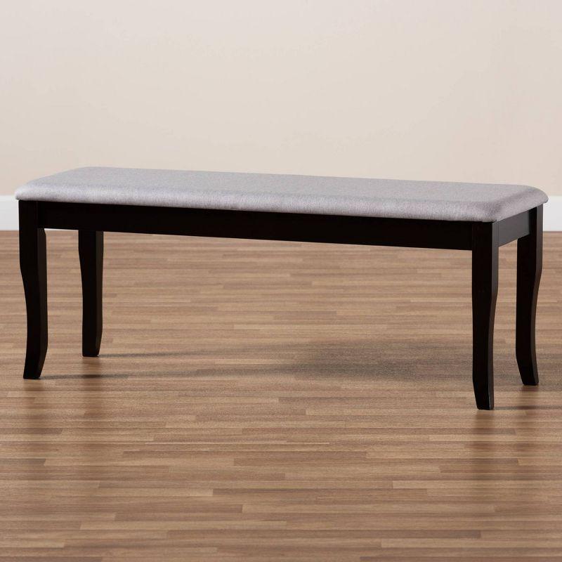 Cornelie Fabric Upholstered Wood Dining Bench - Baxton Studio