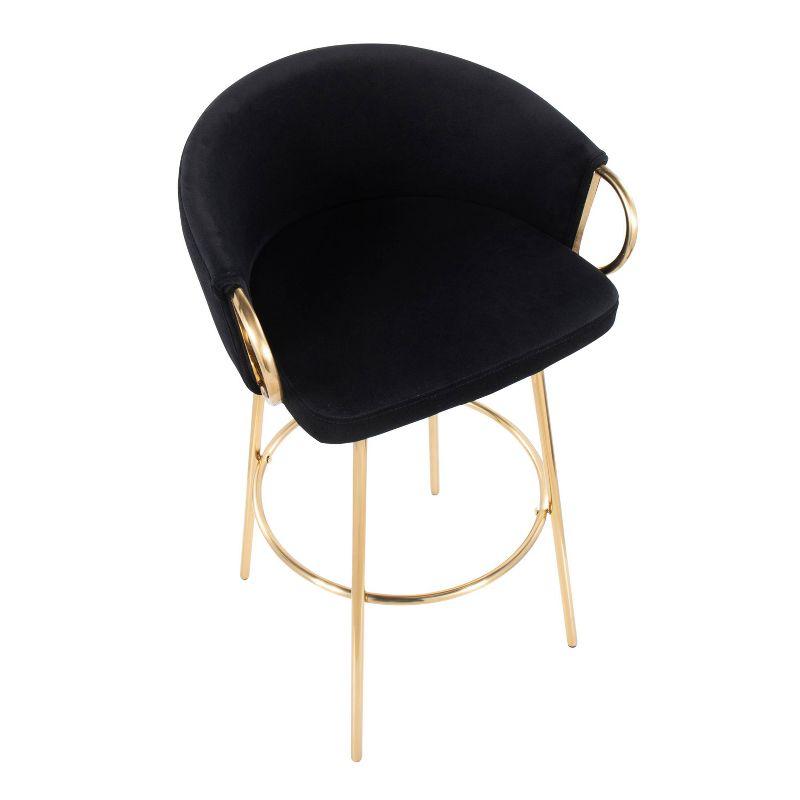 George Oliver Lakyia Swivel Upholstered Counter Stool with Metal Frame (Set of 2)