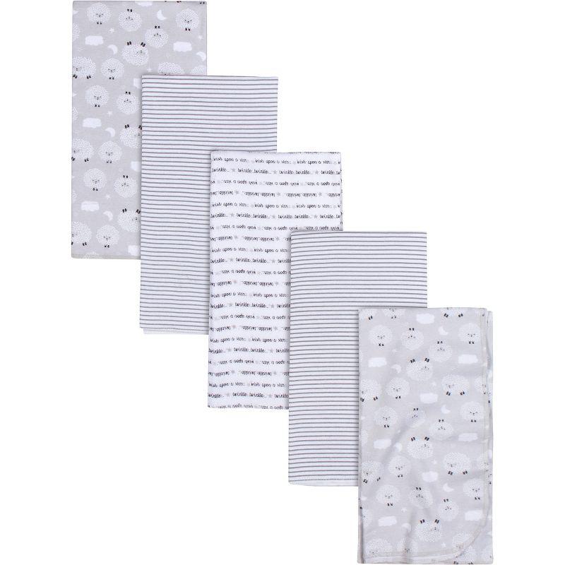 Gerber Baby Flannel Receiving Blankets, Sheep, 5-Pack