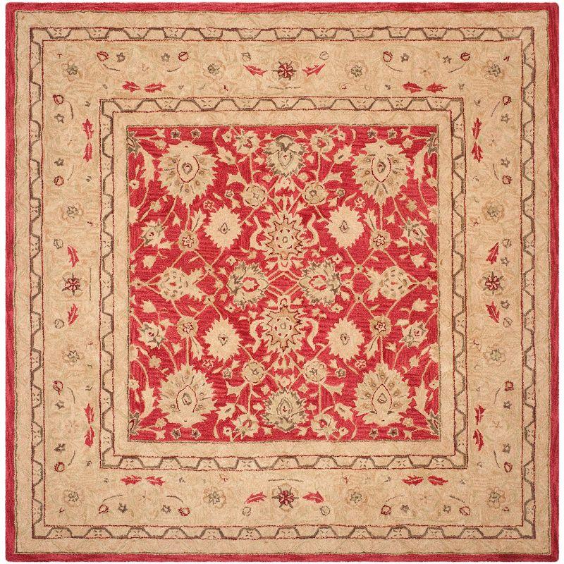Anatolia AN522 Hand Tufted Indoor Area Rug - Red/Ivory - 8'x8' - Safavieh