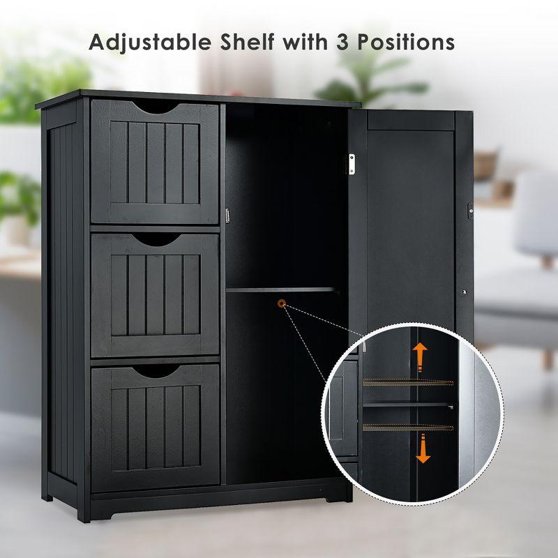 Black MDF Storage Cabinet with Adjustable Shelving