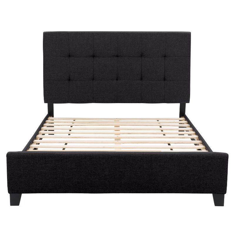 Ellery Queen Upholstered Bed with Tufted Headboard in Black