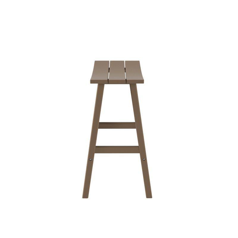 WestinTrends Malibu HDPE Outdoor Patio 29" Bar Stool Saddle Seat, Weathered Wood