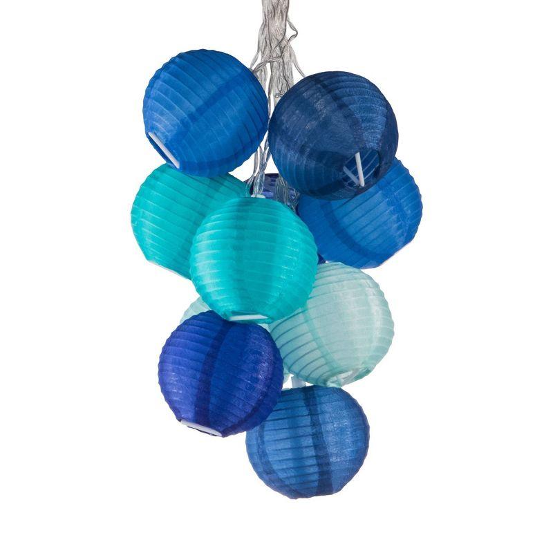 Winter Glow Solar-Powered Blue LED Outdoor String Lights - 35'