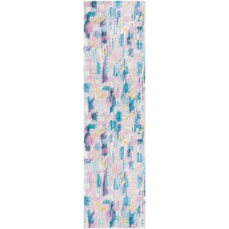 Lillian LLN375 Power Loomed Runner Rug - Pink/Turquoise - 2'2"x11' - Safavieh