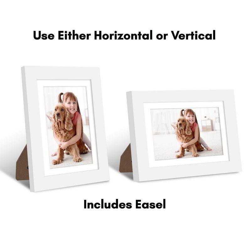 Americanflat Picture Frame with Mat - Wood with Glass Cover