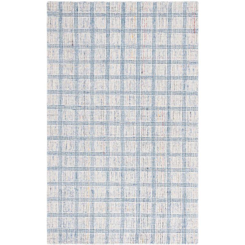 Ebony Hand Tufted Wool Pile Plaid Rug