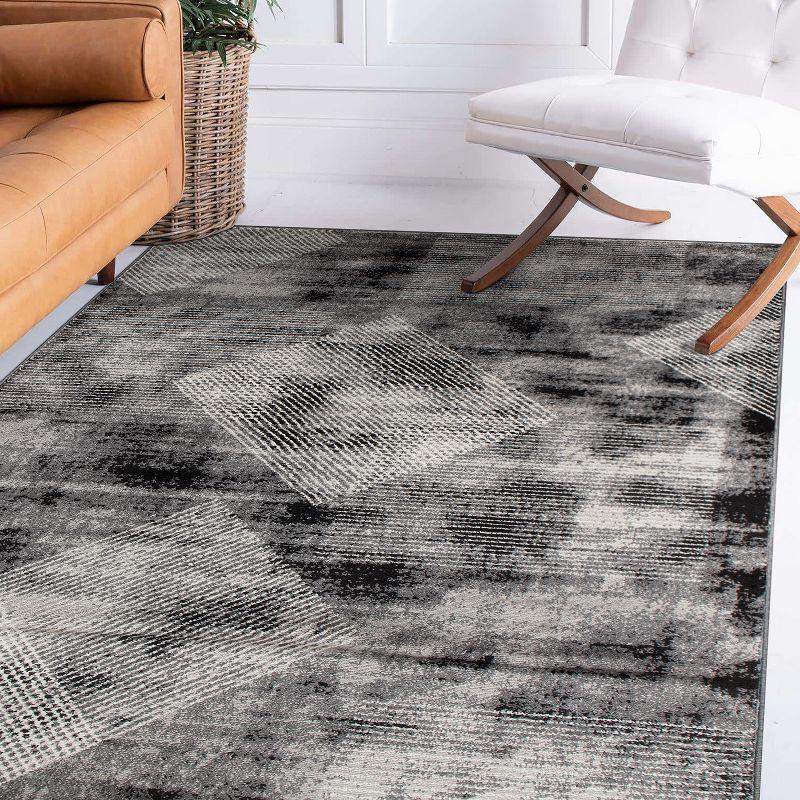 World Rug Gallery Contemporary Distressed Geometric Area Rug