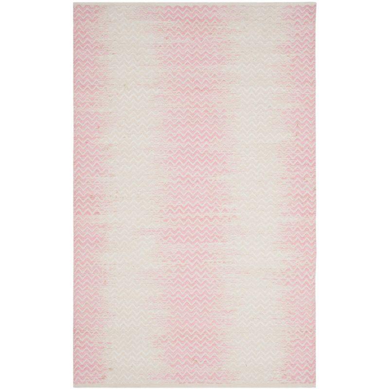 Cotton Kilim KLC121 Hand Woven Area Rug - Light Pink/Ivory - 4'x6' - Safavieh
