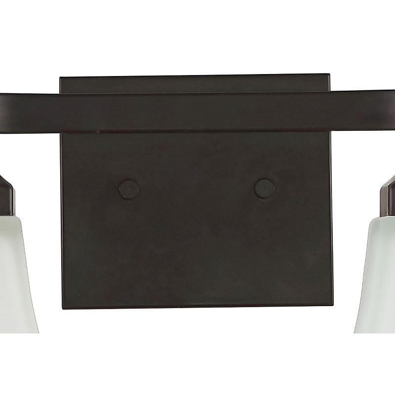 Staunton 5" Oil-Rubbed Bronze Vanity Light with White Glass Shade