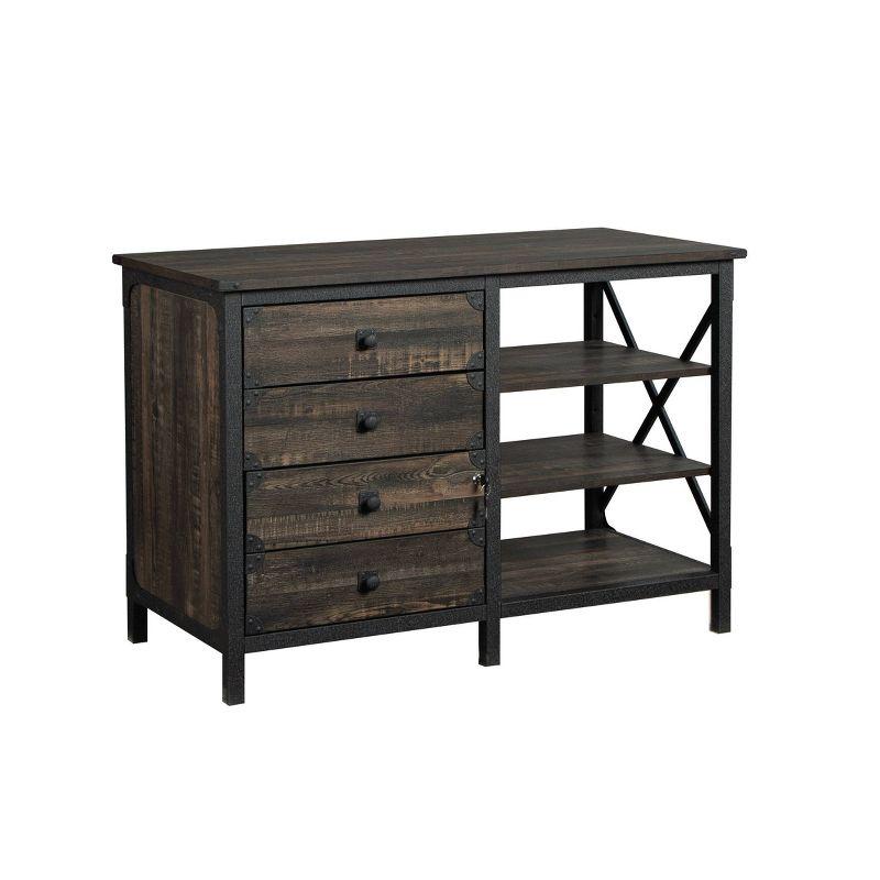 Carbon Oak Industrial 3-Drawer Lockable Filing Credenza