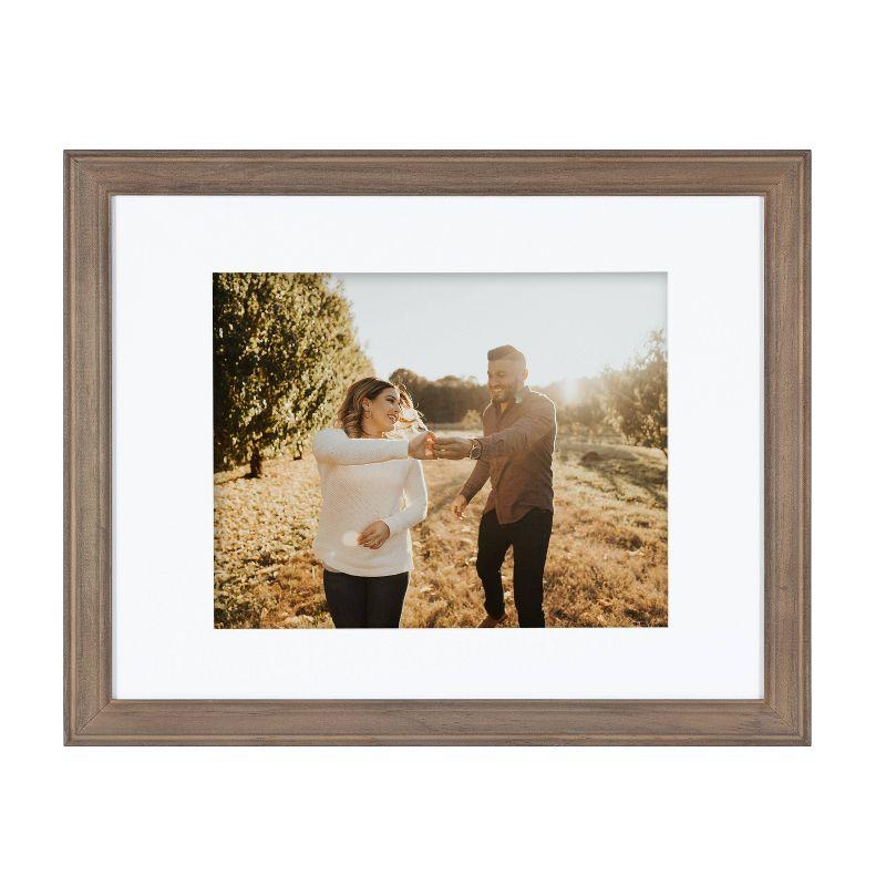 Classic White and Gray Wood Wall Picture Frame Set