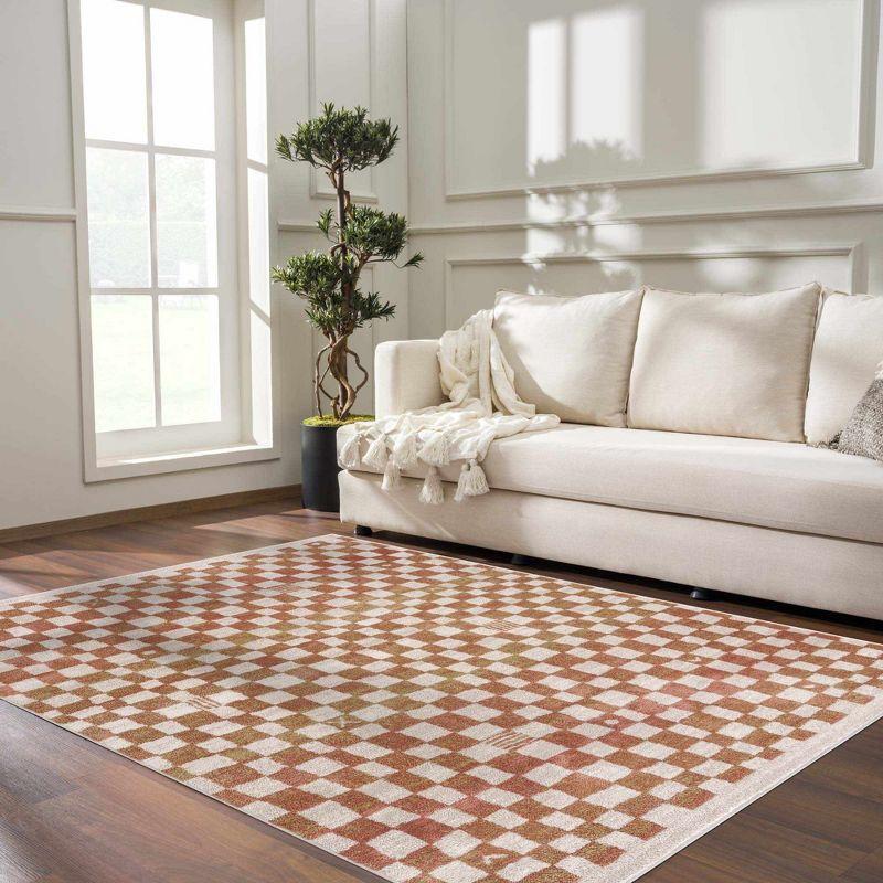 Hauteloom Benjy Cream & Charcoal Checkered Area Rug