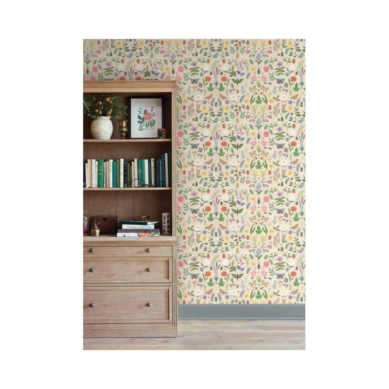 Cream Multicolor Floral Peel and Stick Wallpaper