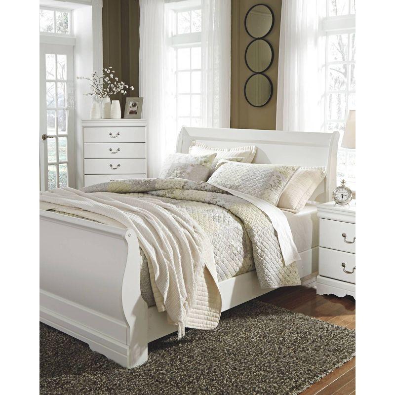 Queen Anarasia Sleigh Headboard White - Signature Design by Ashley: Cottage Style, Louis Philippe Design, 44.49" Height