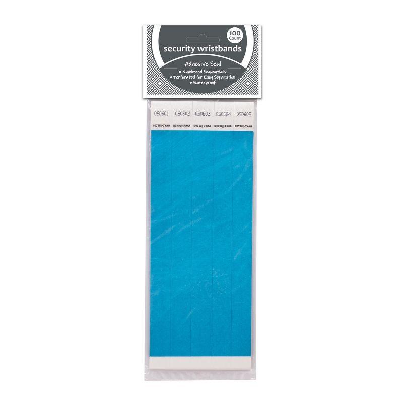 C-Line® DuPont™ Tyvek® Security Wristbands, Blue, 100 Per Pack, 2 Packs