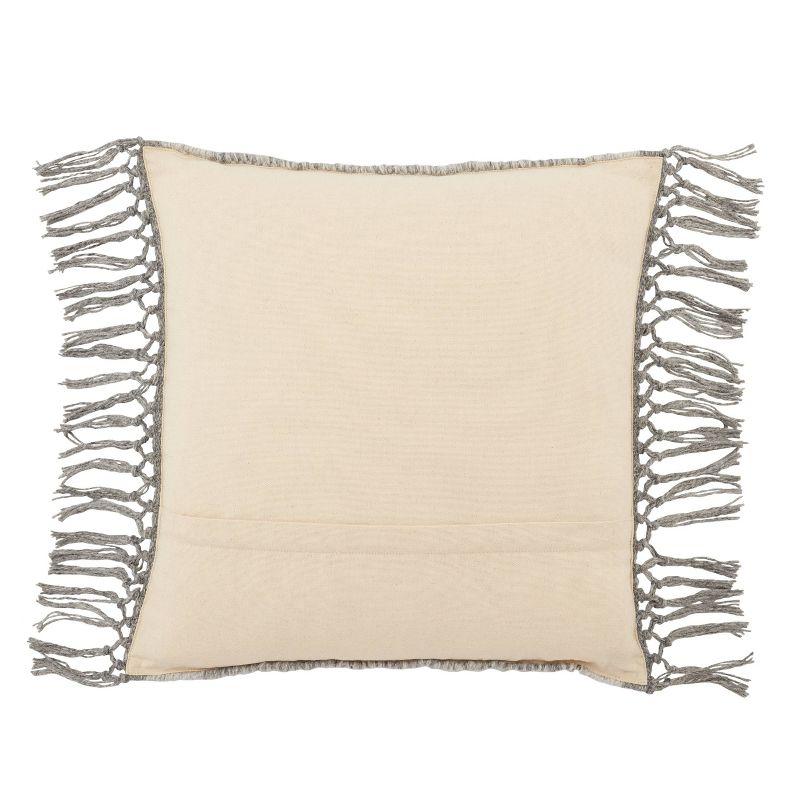 Edris 18" Gray Geometric Poly Filled Square Pillow