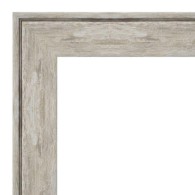 33" x 27" Crackled Framed Bathroom Vanity Wall Mirror Metallic - Amanti Art: Modern Rectangle, Beveled, No Assembly Required