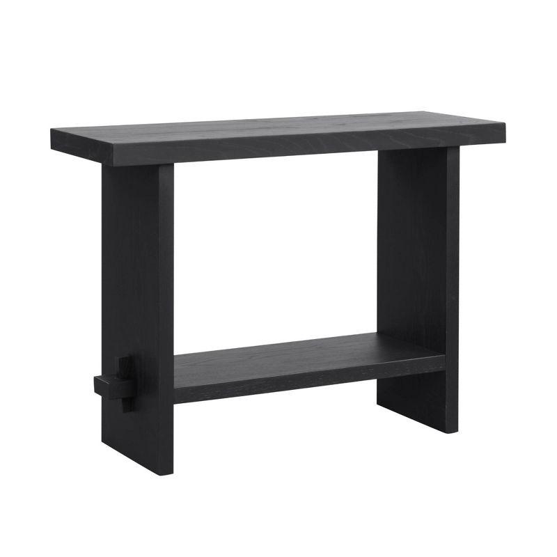 Nathan James Console Sofa Table Reclaimed Black Oak: 40" Narrow Entryway, Rustic Veneer Surface