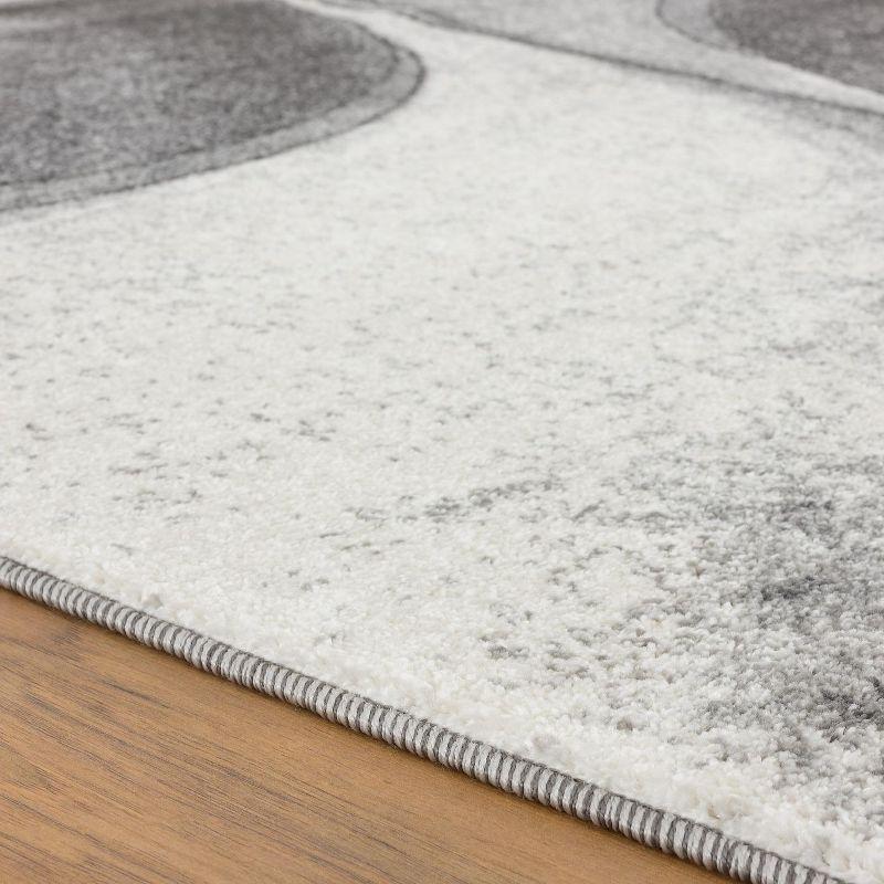 Spiral Abstract Elegance Gray 5' x 7' Synthetic Area Rug