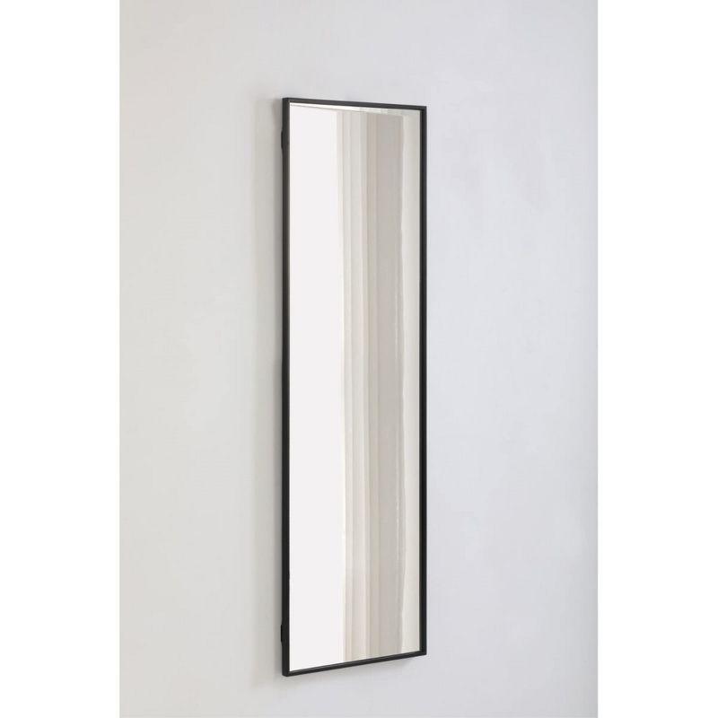 Black Metal Frame Rectangular Wall Mirror 18x60