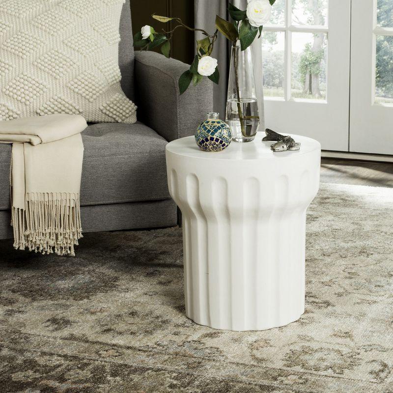 Ivory Round Concrete Indoor/Outdoor Accent Table